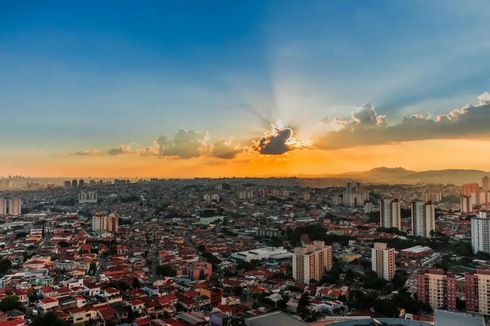 aerial photography of city skyline during golden hour